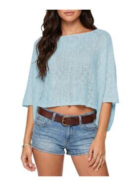 Crochet Top Batwing Short Sleeve Sweater Bohemian Sheer Coverup